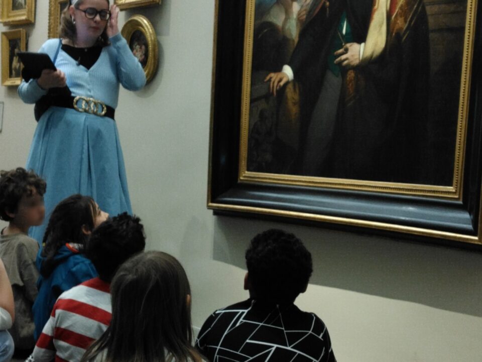 les enfants devant Alfred Bruyas